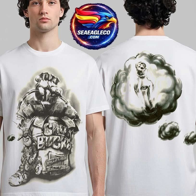 Travis Scott X Spongebob Free Money Chum Bucket Two Sided Shirt