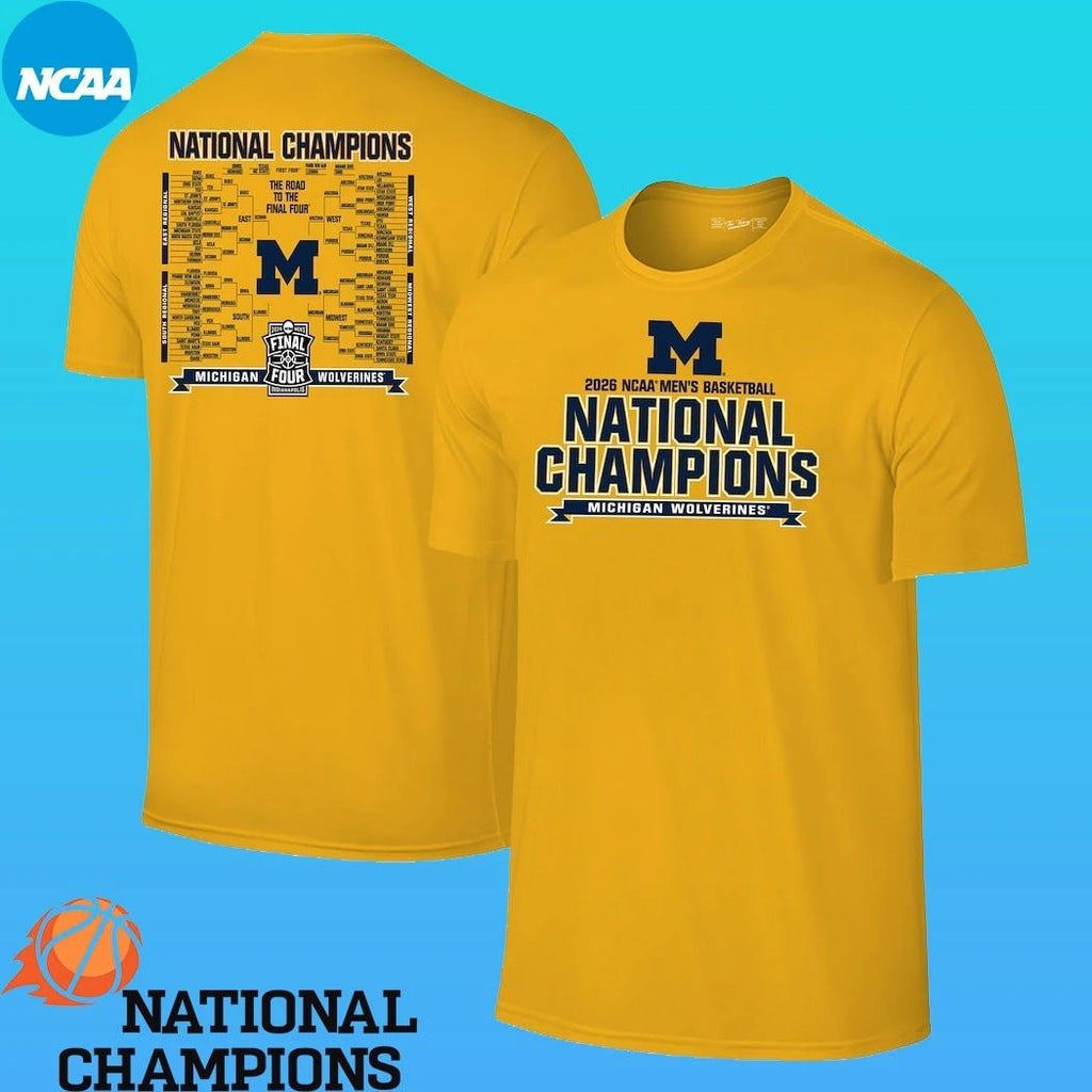 Michigan Wolverines 2026 NCAA Men’s Basketball National Champions Bracket Shirt