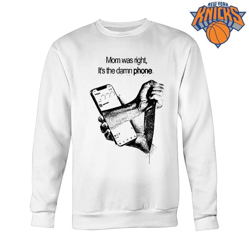 Mom Was Right Its The Damn Phone Stabbing Instagram Graphic Shirt