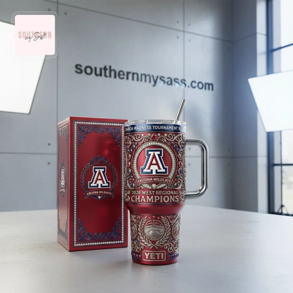 Arizona Wildcats 2026 West Regional Champions March Madness Handled Tumbler