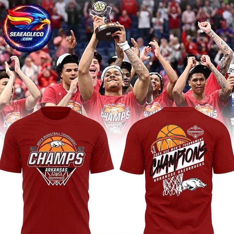 Arkansas Razorbacks SEC Champions Locker Room 2026 Two Sided Shirt