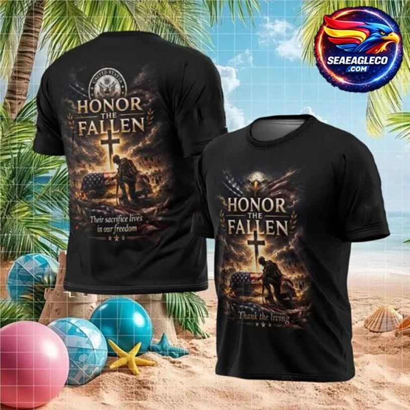 Honor The Fallen Custom Soldier Memorial Tribute Two Sided Shirt