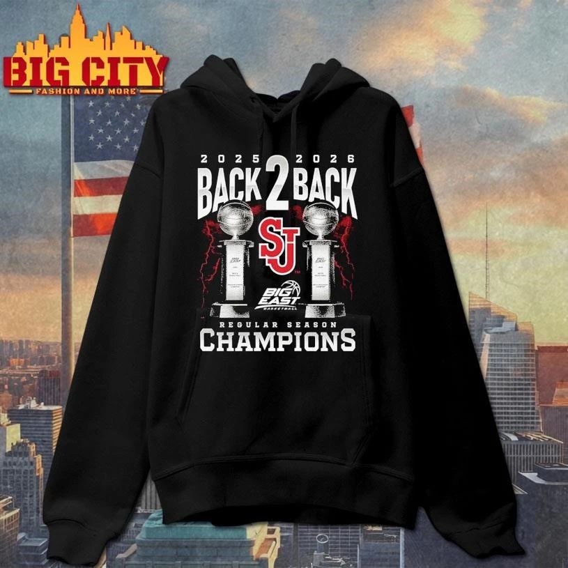 St. John’s Red Storm NCAA 2026 Men’s Basketball Big East Back-To-Back Regular Season Champions Graphic Shirt