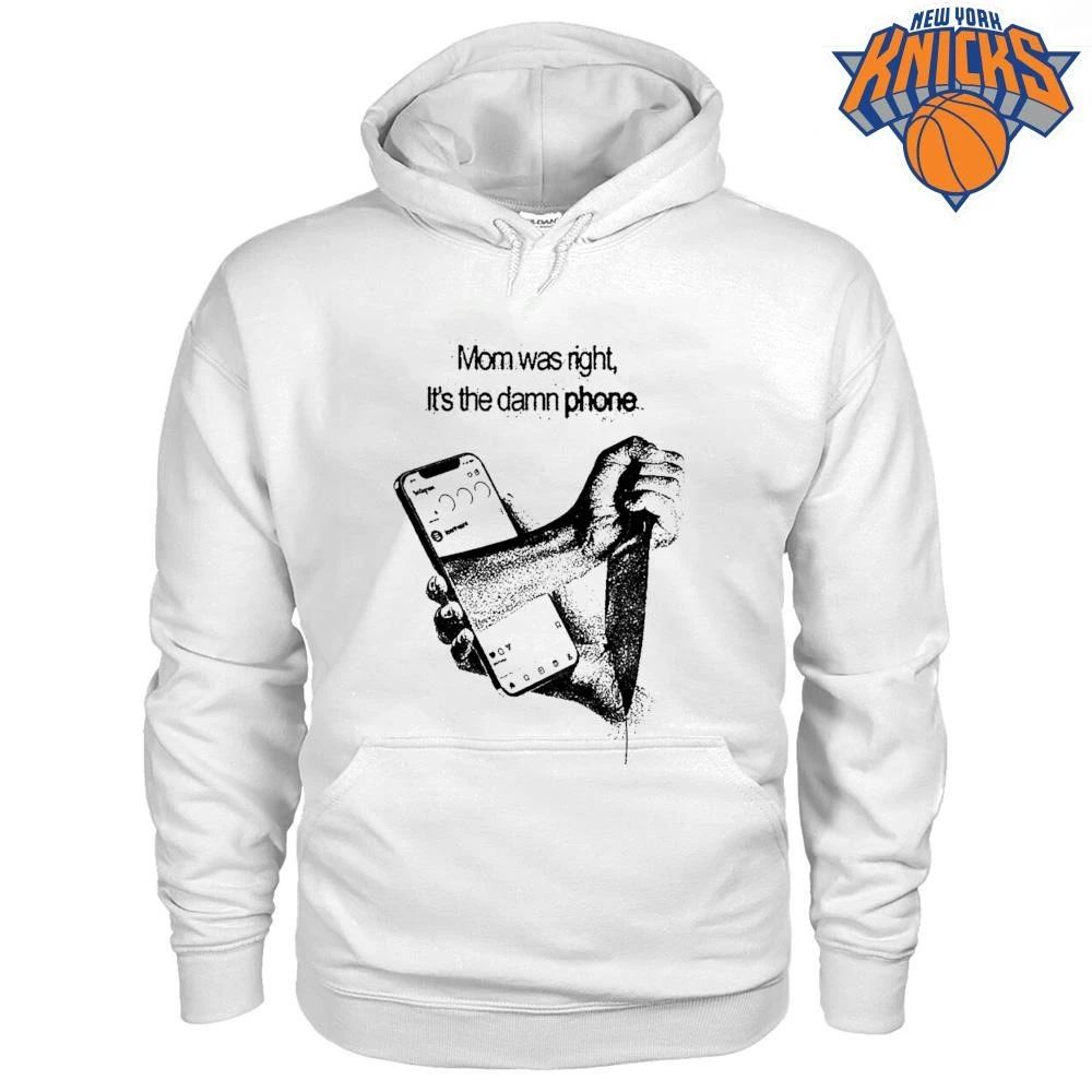 Mom Was Right Its The Damn Phone Stabbing Instagram Graphic Shirt