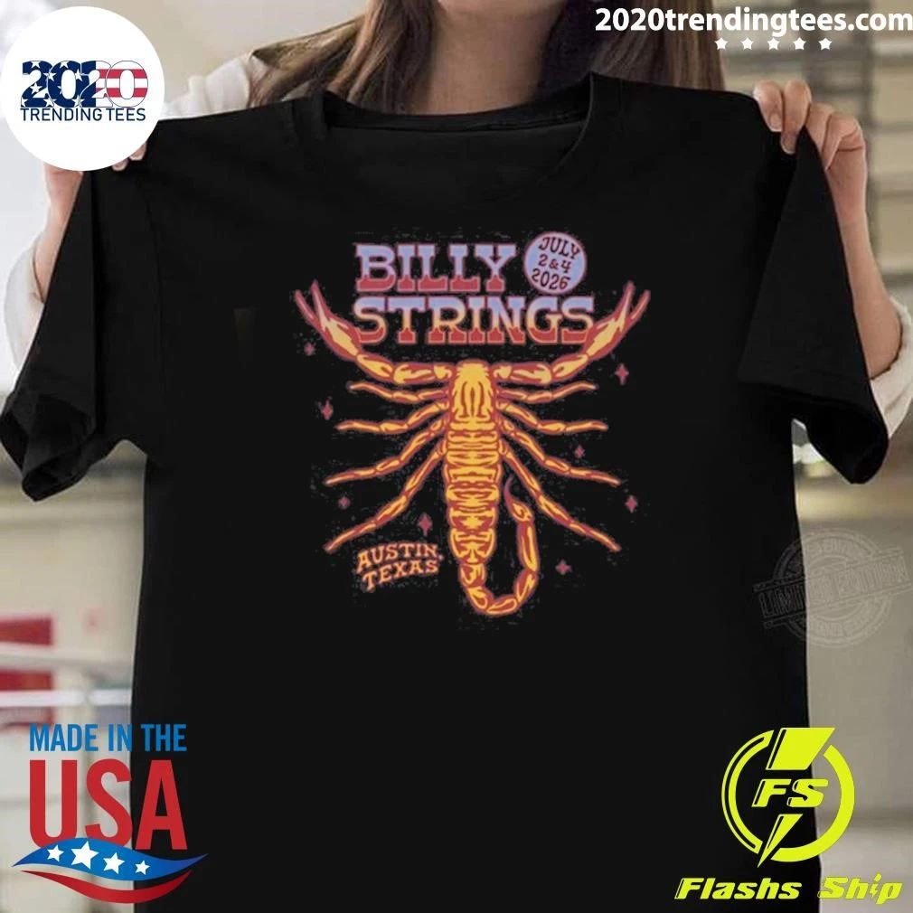 Billy Strings Austin July 2-4, 2026 Scorpion Tee Shirt