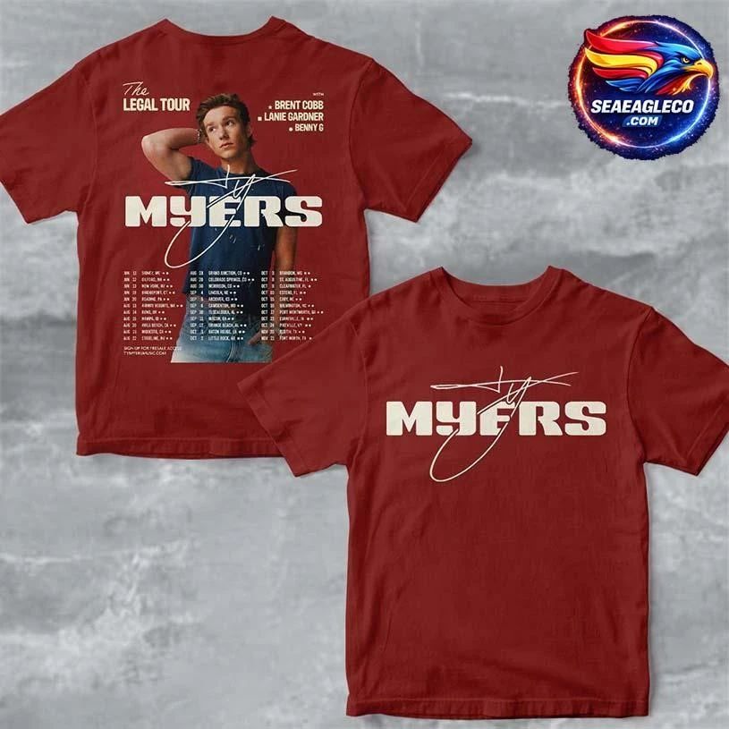 Ty Myers The Legal Tour 2026 North America City Dates Two Sided Shirt