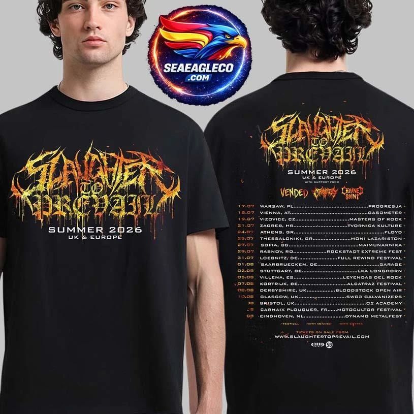 Slaughter To Prevail Summer 2026 UK And Europe Tour Schedule Dates Two Sided Shirt