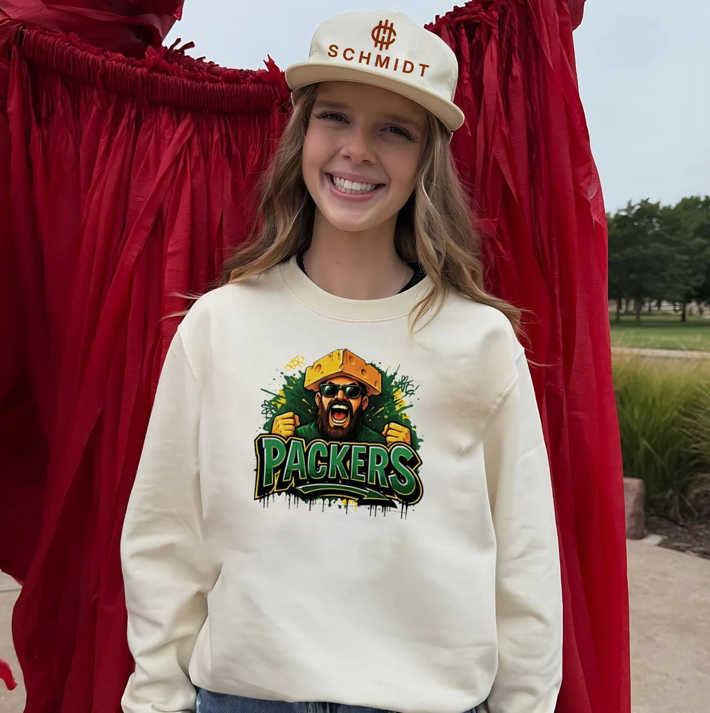 Green Bay Packers Cheesehead Fan Graffiti mascot shirt