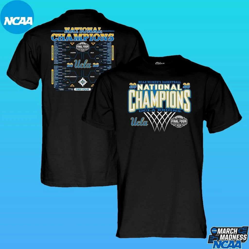Blue 84 Black UCLA Bruins 2026 NCAA Women’s Basketball National Champions Bracket Shirt
