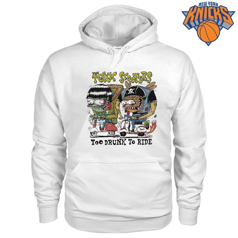 The Toxic Scooters Too Drunk To Ride Retro Monster Cartoon Biker Shirt
