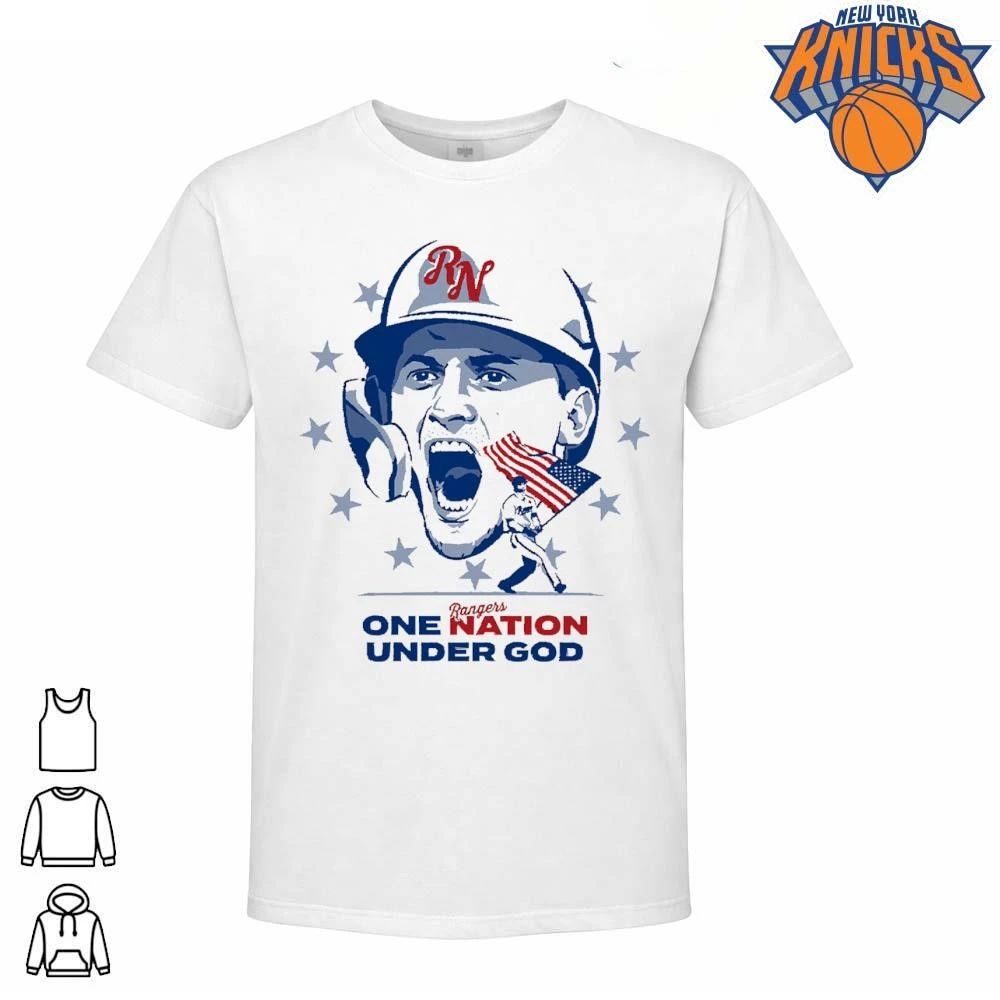 Texas Rangers Baseball One Nation Under God USA Flag Patriotic Happy 4th of July shirt