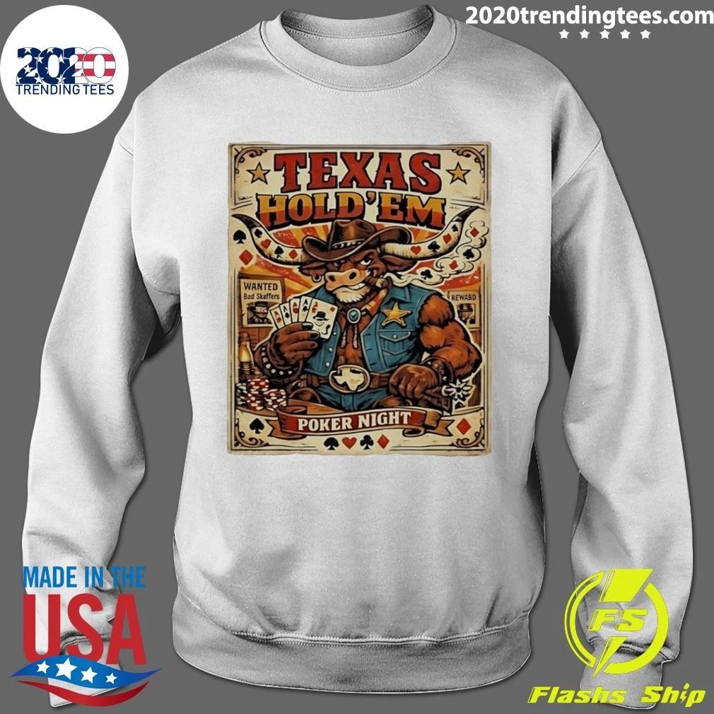 Cow Texas Hold’em Poker Night Cowboy Bull Gambling Shirt