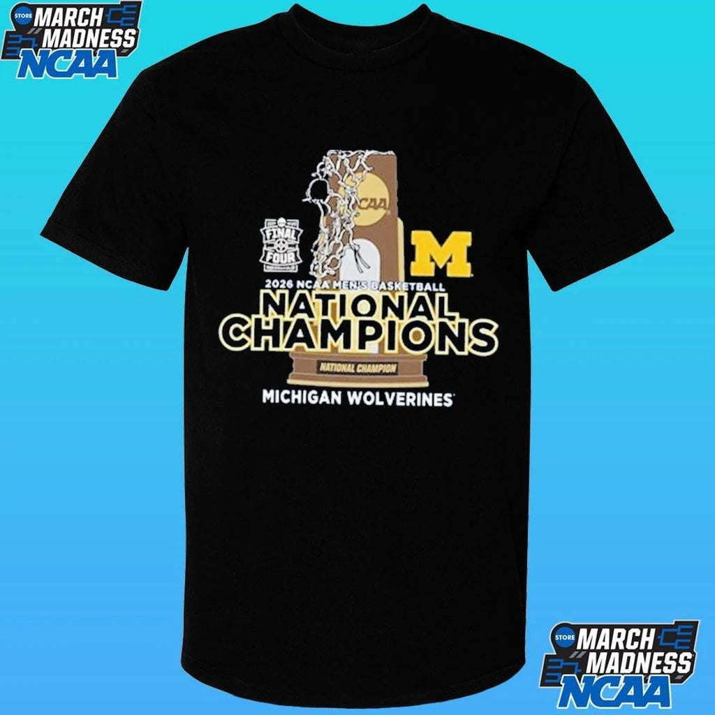 Michigan Wolverines 2026 Ncaa Di Men’s Basketball National Champions Trophy Shirt