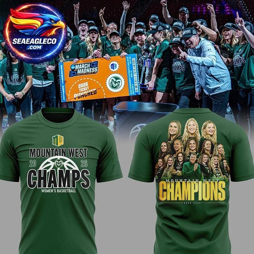 Colorado State Rams Mountain West Basketball 2026 Champions Two Sided Shirt