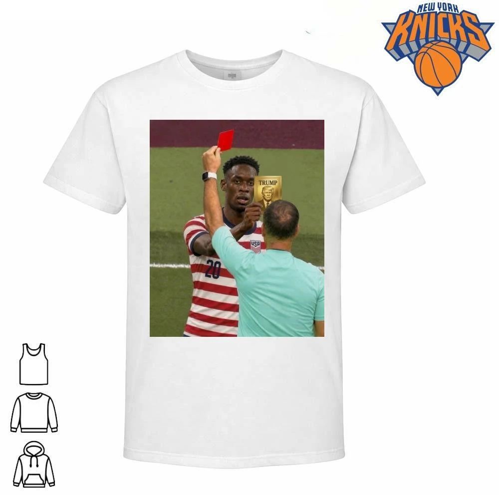 Donald Trump Red Card Folarin Balogun Soccer Parody Meme T-shirt
