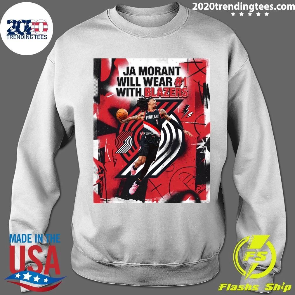 The Portland Trail Blazers Ja Morant will Wear #1 with Blazers Shirt