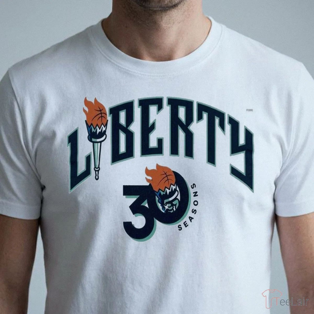 New York Liberty Anniversary 30 Seasons Of Lighting It Up 2026 Shirt