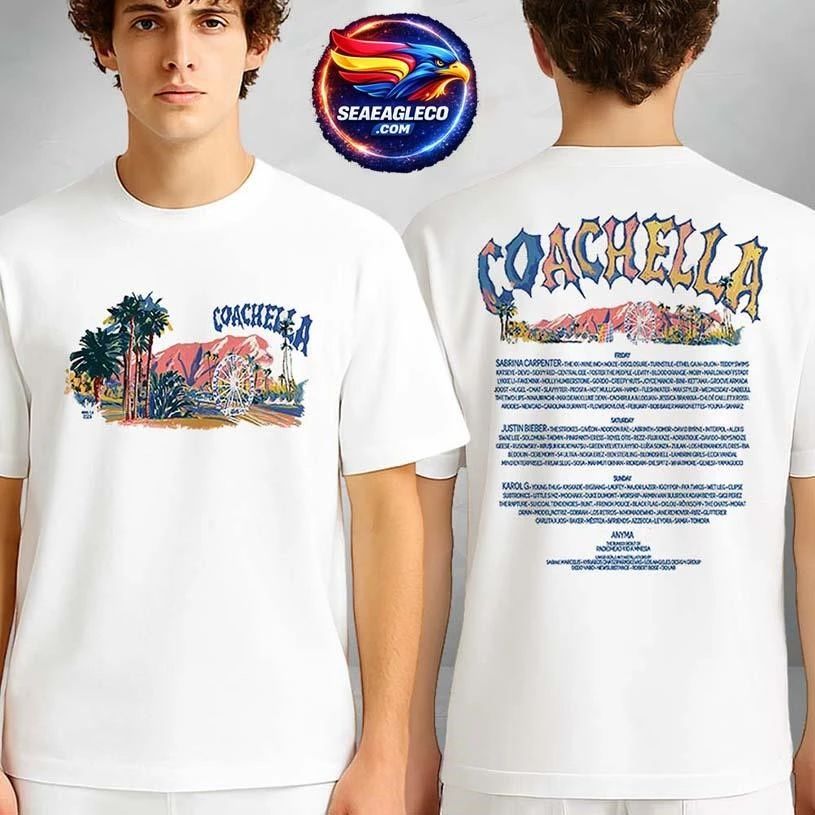 Coachella Festival Pastels 2026 Lineup Two Sided Shirt