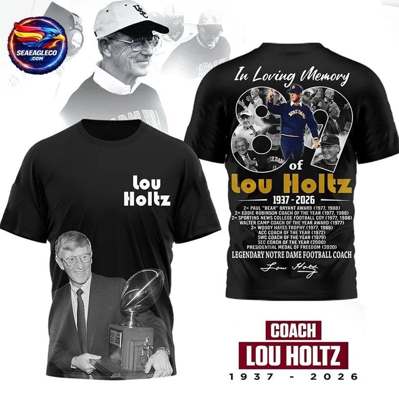 Lou Holtz Legendary Notre Dame Coach Tribute Two Sided Shirt