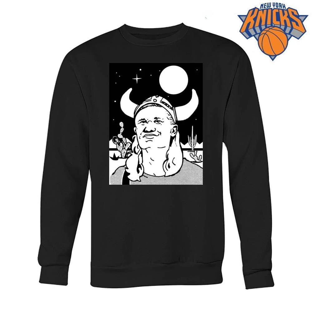 Erling Haaland Viking Warrior in Desert Cactus Night Scene Line Art Shirt