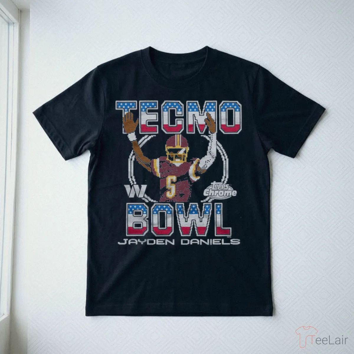Tecmo Bowl X Topps Chrome Commanders Jayden Daniels T-Shirt
