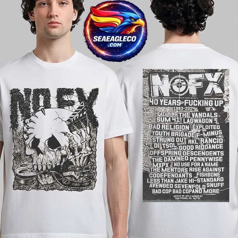 NOFX 40 Years Of Funkin’ Up Film Merch OG Film Skull Two Sided Shirt