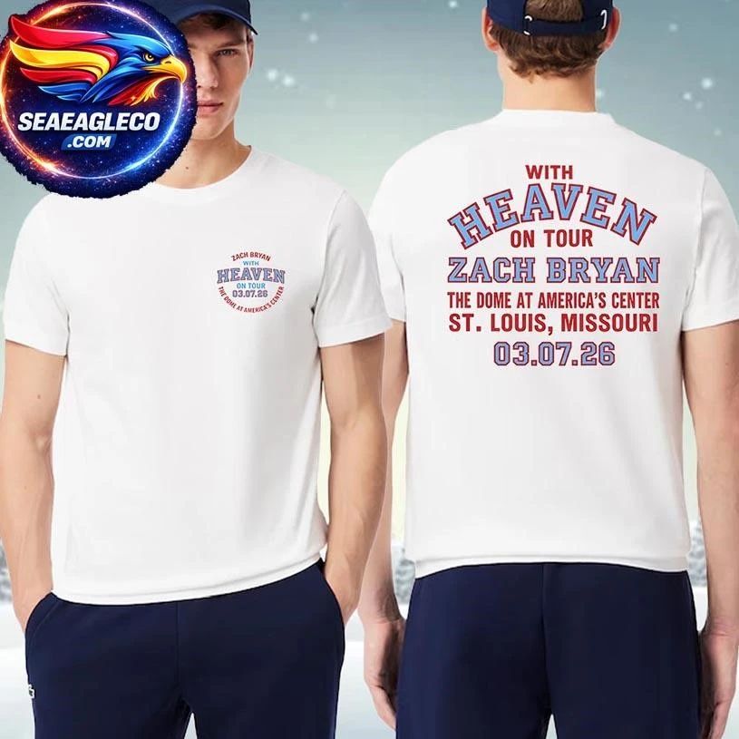 Zach Bryan With Heaven On Tour The Dome At America’s Center St Louis Missouri On March 7th 2026 Two Sided Shirt
