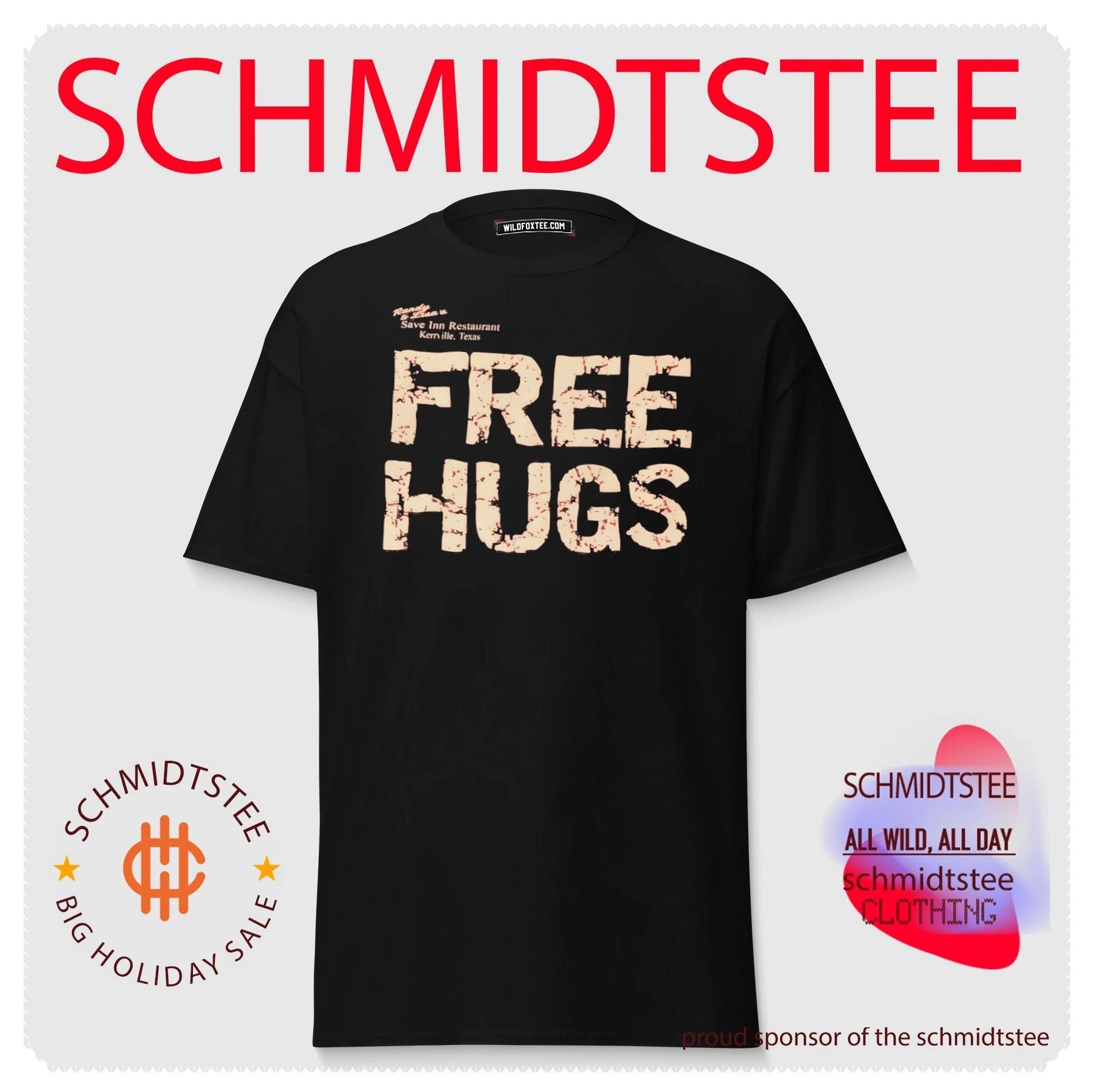 Randy and Lisa Save Inn Restaurant Kerrville Texas free hugs shirt