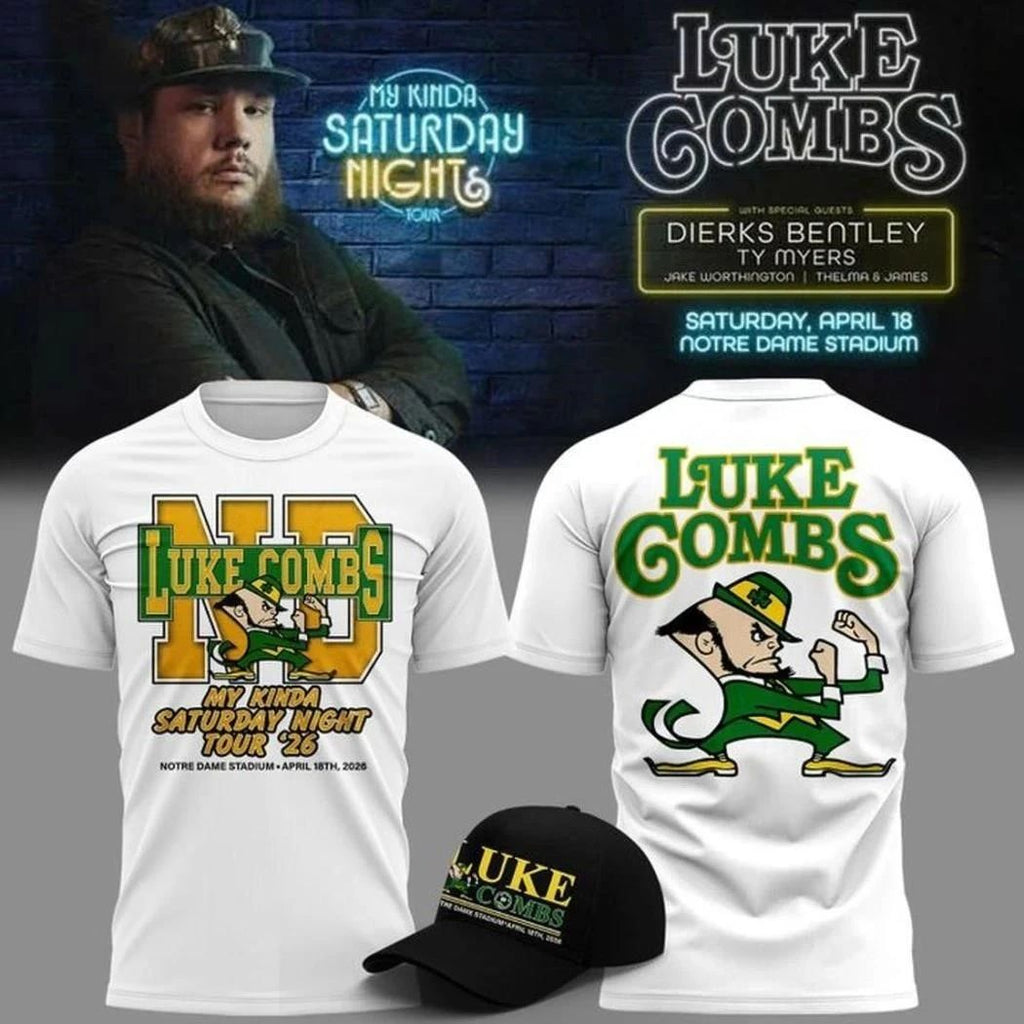 Luke Combs x Notre Dame Fighting My Kinda Saturday Night Tour Shirt