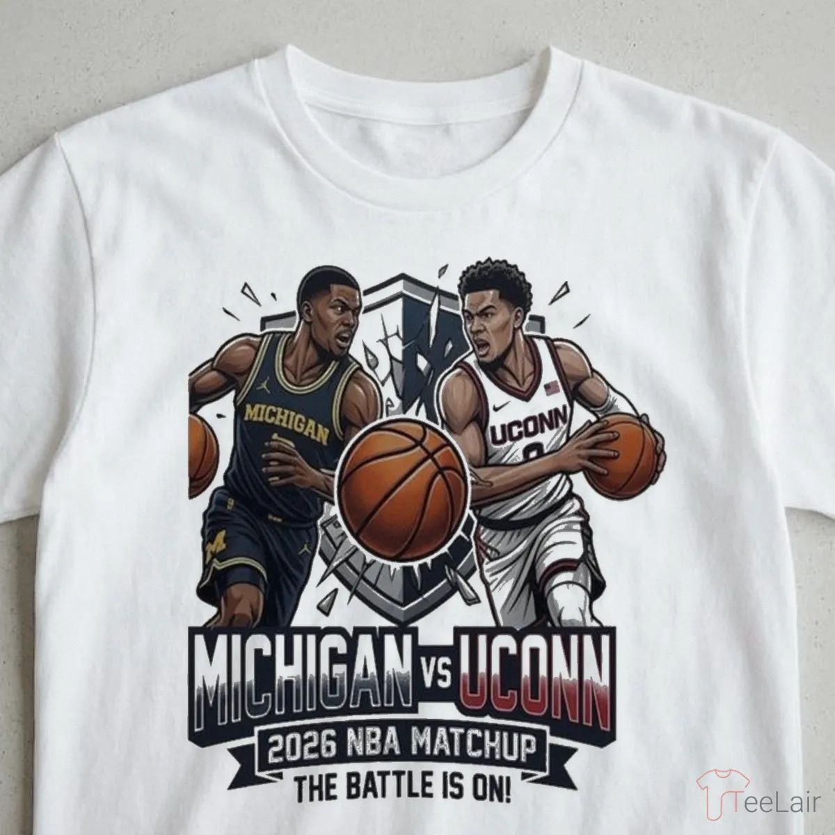 Michigan Vs UConn 2026 NBA MatChup The Battle Is On Shirt