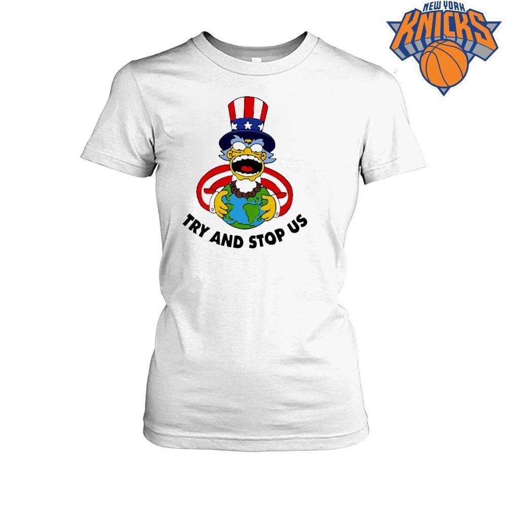 The Simpsons Try and Stop Us Uncle Sam Homer Earth World Domination Shirt