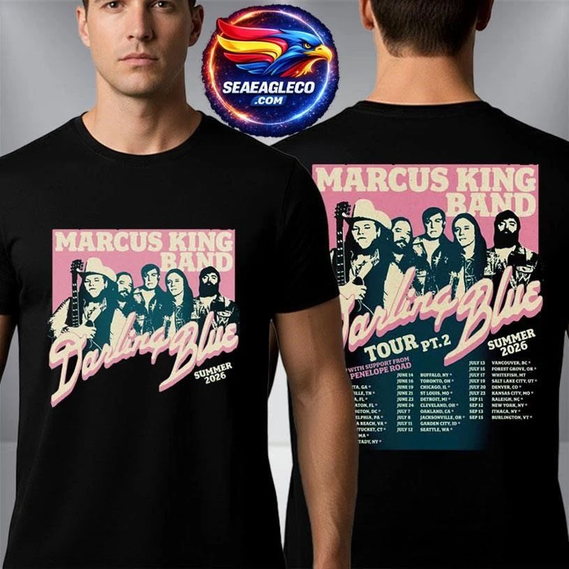 Marcus King Band Darling Blue Summer Tour 2026 Schedule Tour Dates Two Sided Shirt