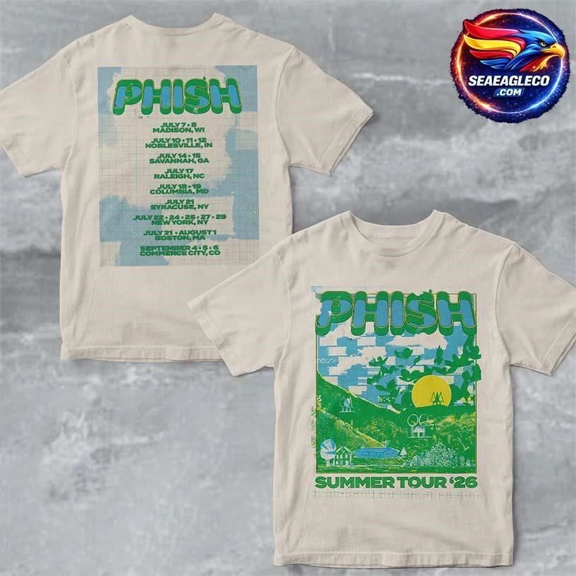 Phish Summer Tour 2026 North America Schedule Dates Two Sided Shirt