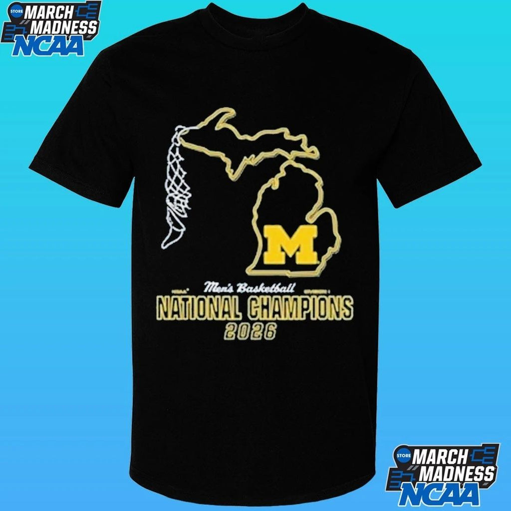 Michigan Wolverines Youth Mbb National Champs 2026 Net Shirt