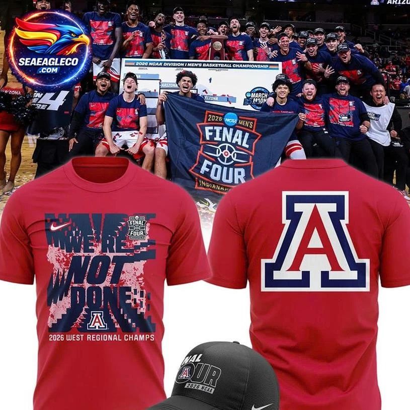 Arizona Wildcats Men’s Basketball Final Four Locker Room 2026 Two Sided Shirt