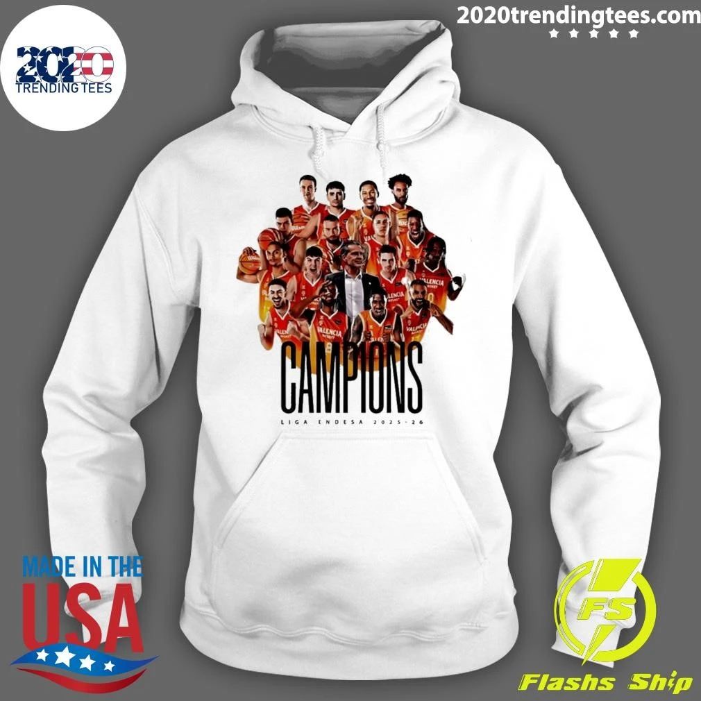 Valencia Basket 2025-2026 Liga Endesa Champions Basketball Tee Shirt