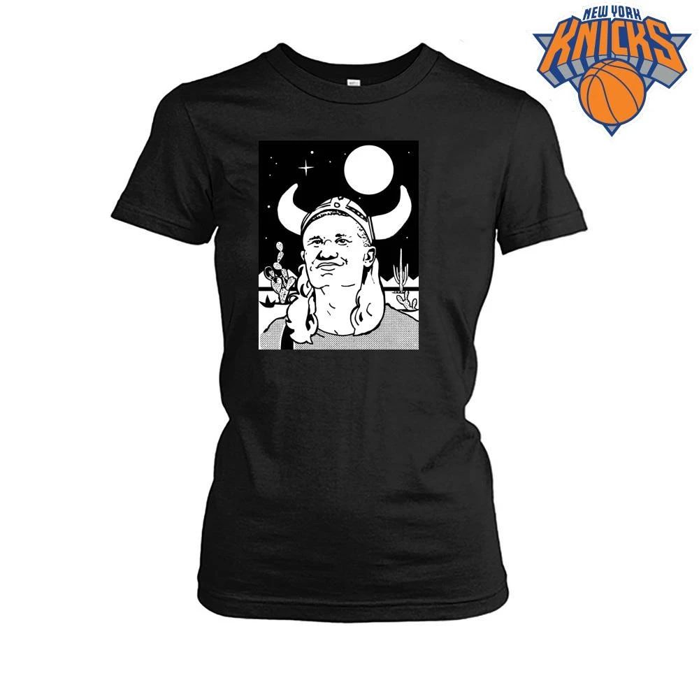 Erling Haaland Viking Warrior in Desert Cactus Night Scene Line Art Shirt