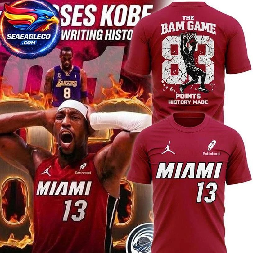 Miami Heat Bam Adebayo 2026 The Bam Game #13 Two Sided Shirt