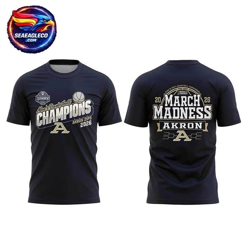 Akron Zips 2026 MAC Men’s Basketball Tournament Champions Two Sided Shirt