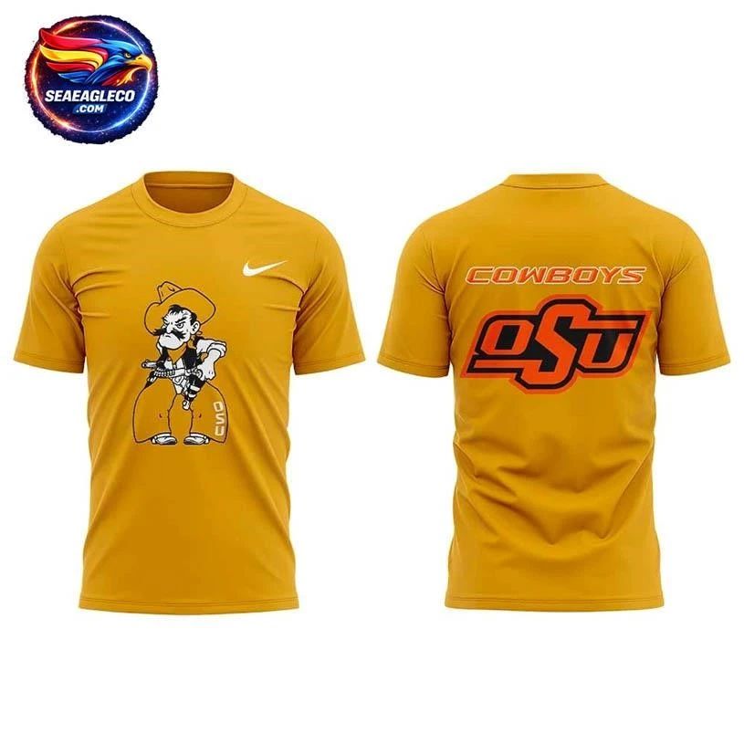 OSU Cowboy Football Pirates Paradise Night Black Yellow Two Sided Shirt