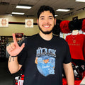 North Carolina Tar Heels Sawyer Black posing vintage shirt