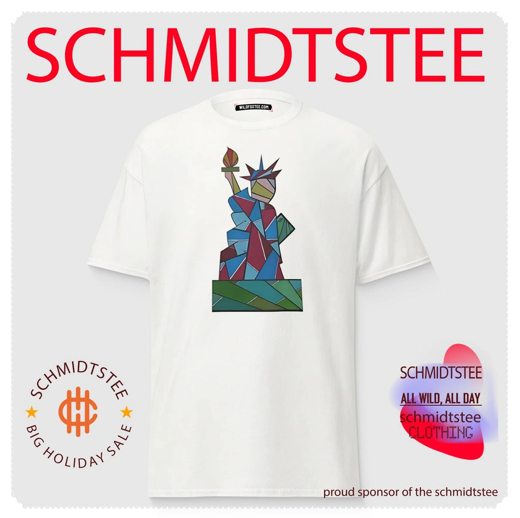 Statue of Liberty geometric stained glass style graphic shirt