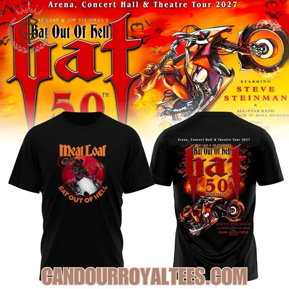 Meat Loaf Bat Out of Hell 50th Anniversary Tour 2027 T-Shirt