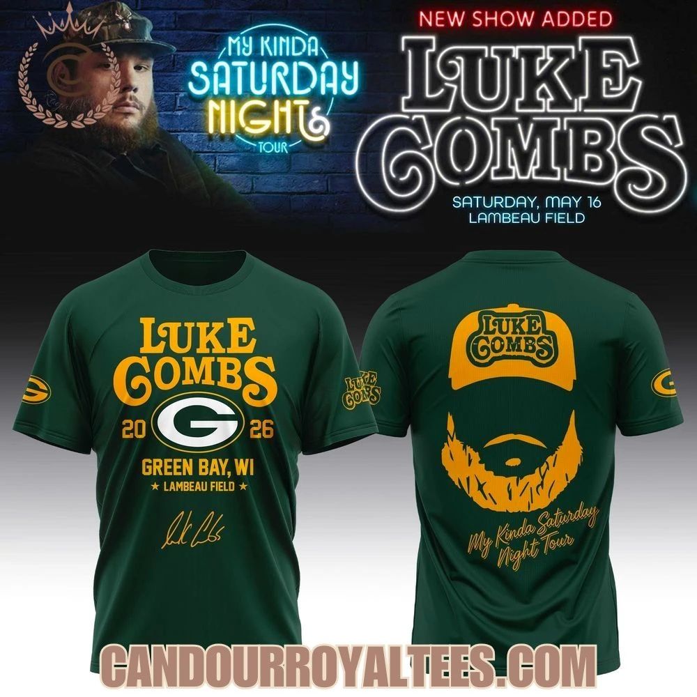 Green Bay Packers x Luke Gombs My Kinda Saturday Night Tour 2026 shirt