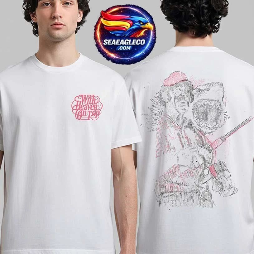 Zach Bryan With Heaven On Top 2026 Tour Merch Shark Two Sided Shirt