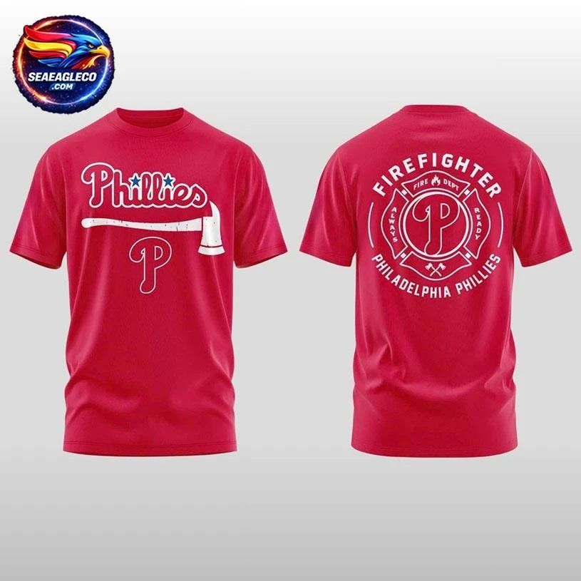 2026 Philadelphia Phillies Firefighter Application Two Sided Shirt