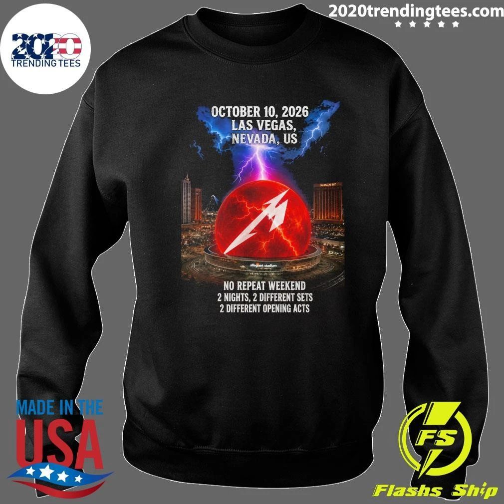 Metallica M72 October 10, 2026 Las Vegas, Nevada, US No Repeat Weekend 2 Nights, 2 Different Sets 2 Different Opening Acts Shirt