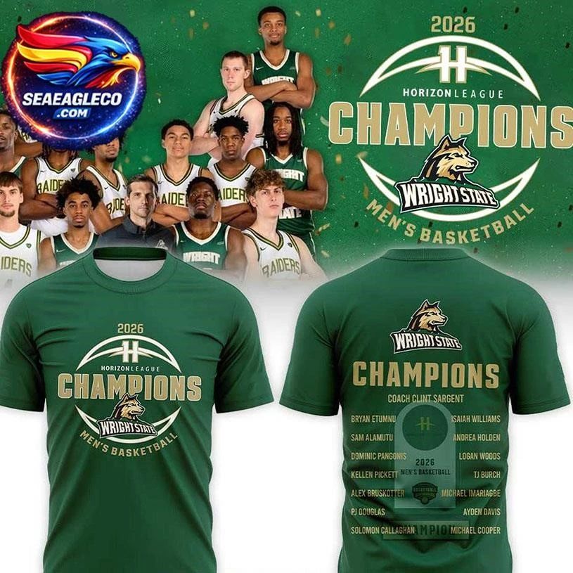 Wright State Raiders 2026 Barbasol Horizon League Champion Two Sided Shirt