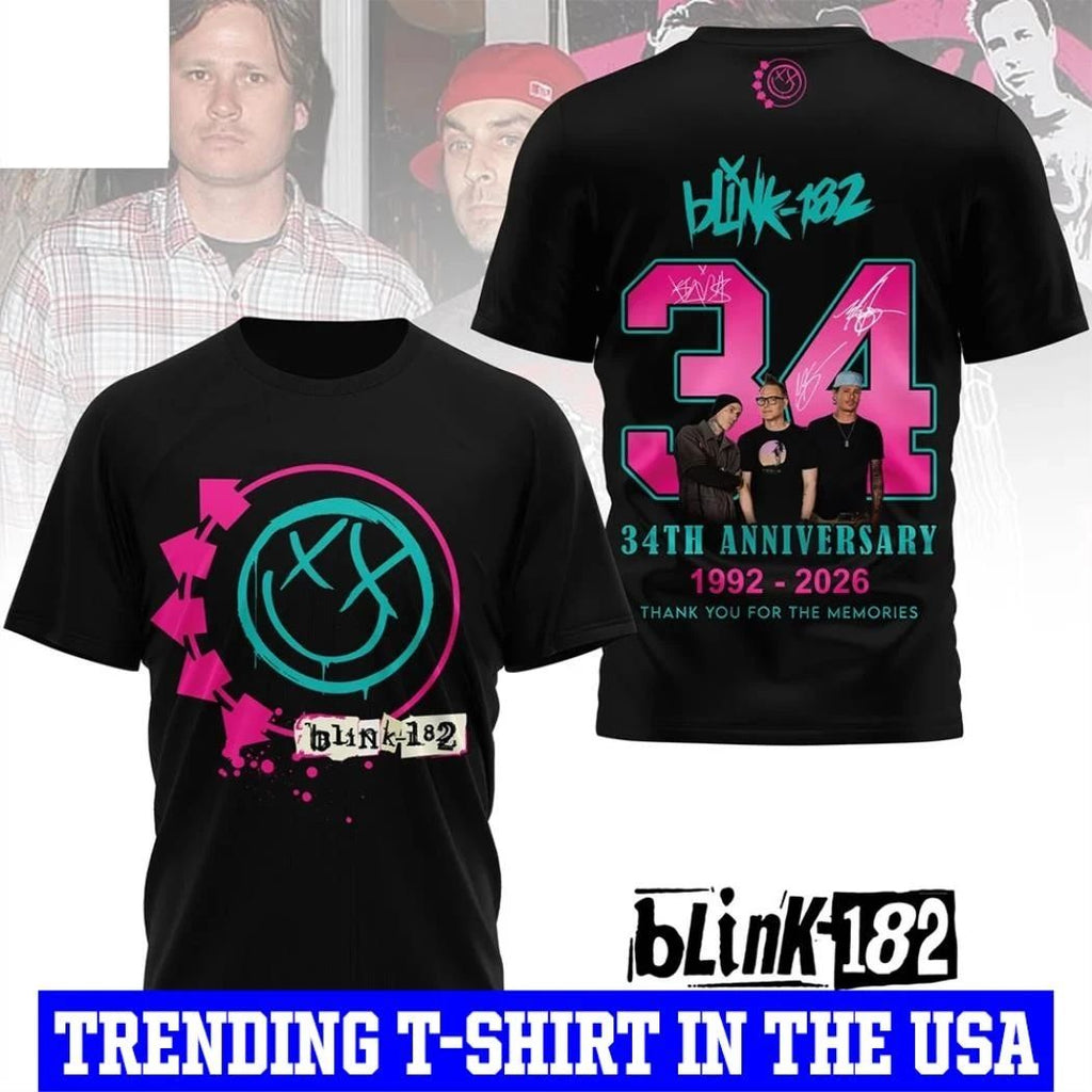 Blink 182 34Th Anniversary 1992 2026 Shirt