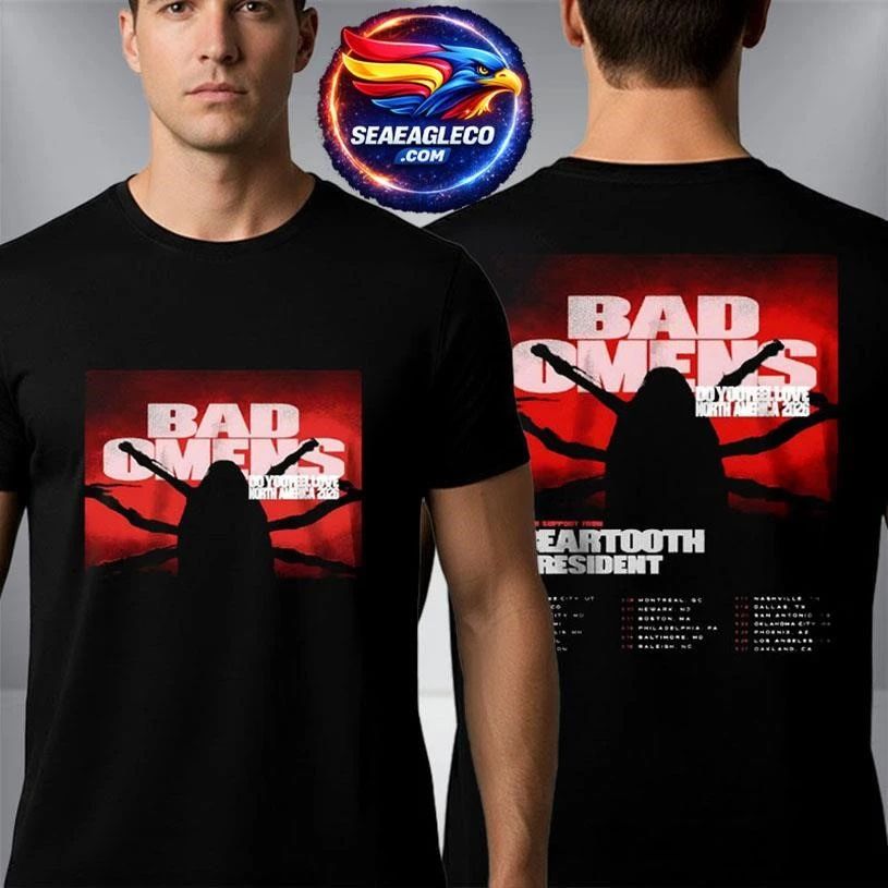 Bad Omens Do You Feel Love North America Tour 2026 Schedule Tour Dates Two Sided Shirt